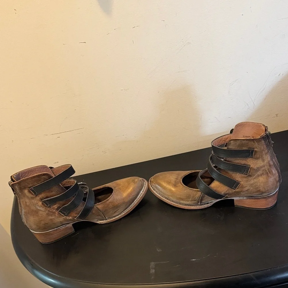Like New Freebird Brown and Black Ankle Boots